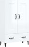 vidaXL - Hoge - kast - 70x31x115 - cm - bewerkt - hout - hoogglans - wit