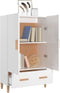 vidaXL - Hoge - kast - 70x31x115 - cm - bewerkt - hout - hoogglans - wit