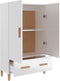 vidaXL - Hoge - kast - 70x31x115 - cm - bewerkt - hout - hoogglans - wit