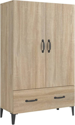 vidaXL - Hoge - kast - 70x31x115 - cm - bewerkt - hout - sonoma - eikenkleurig