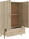 vidaXL - Hoge - kast - 70x31x115 - cm - bewerkt - hout - sonoma - eikenkleurig