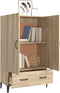 vidaXL - Hoge - kast - 70x31x115 - cm - bewerkt - hout - sonoma - eikenkleurig