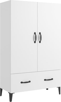 vidaXL - Hoge - kast - 70x31x115 - cm - bewerkt - hout - wit