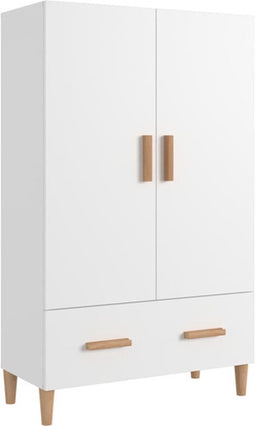 vidaXL - Hoge - kast - 70x31x115 - cm - bewerkt - hout - wit