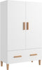 vidaXL - Hoge - kast - 70x31x115 - cm - bewerkt - hout - wit