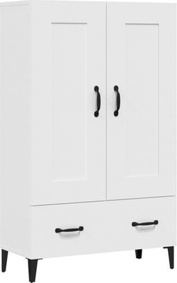 vidaXL - Hoge - kast - 70x31x115 - cm - bewerkt - hout - wit