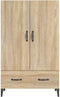vidaXL - Hoge - kast - 70x31x115 - cm - bewerkt - hout - wit