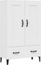 vidaXL - Hoge - kast - 70x31x115 - cm - bewerkt - hout - wit