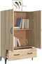 vidaXL - Hoge - kast - 70x31x115 - cm - bewerkt - hout - wit