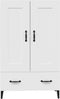 vidaXL - Hoge - kast - 70x31x115 - cm - bewerkt - hout - wit