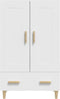 vidaXL - Hoge - kast - 70x31x115 - cm - bewerkt - hout - wit
