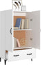 vidaXL - Hoge - kast - 70x31x115 - cm - bewerkt - hout - wit