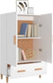 vidaXL - Hoge - kast - 70x31x115 - cm - bewerkt - hout - wit