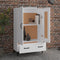 vidaXL - Hoge - kast - 70x31x115 - cm - bewerkt - hout - wit