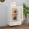 vidaXL - Hoge - kast - 70x31x115 - cm - bewerkt - hout - wit