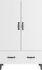 vidaXL - Hoge - kast - 70x31x115 - cm - bewerkt - hout - wit
