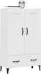 vidaXL - Hoge - kast - 70x31x115 - cm - bewerkt - hout - wit
