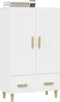vidaXL - Hoge - kast - 70x31x115 - cm - bewerkt - hout - wit