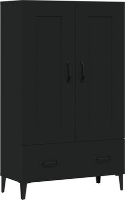 vidaXL - Hoge - kast - 70x31x115 - cm - bewerkt - hout - zwart