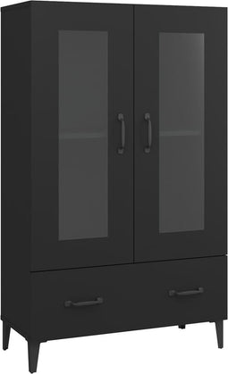 vidaXL - Hoge - kast - 70x31x115 - cm - bewerkt - hout - zwart