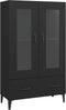 vidaXL - Hoge - kast - 70x31x115 - cm - bewerkt - hout - zwart