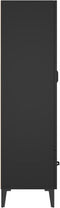 vidaXL - Hoge - kast - 70x31x115 - cm - bewerkt - hout - zwart
