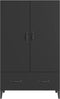 vidaXL - Hoge - kast - 70x31x115 - cm - bewerkt - hout - zwart