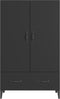 vidaXL - Hoge - kast - 70x31x115 - cm - bewerkt - hout - zwart