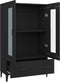 vidaXL - Hoge - kast - 70x31x115 - cm - bewerkt - hout - zwart