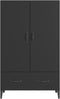 vidaXL - Hoge - kast - 70x31x115 - cm - bewerkt - hout - zwart