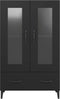 vidaXL - Hoge - kast - 70x31x115 - cm - bewerkt - hout - zwart