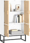 vidaXL - Hoge - kast - 70x35x125 - cm - bewerkt - hout - wit