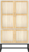 vidaXL - Hoge - kast - 70x35x125 - cm - bewerkt - hout - wit