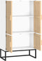 vidaXL - Hoge - kast - 70x35x125 - cm - bewerkt - hout - wit
