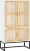 vidaXL - Hoge - kast - 70x35x125 - cm - bewerkt - hout - wit