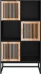vidaXL - Hoge - kast - 70x35x125 - cm - bewerkt - hout - zwart