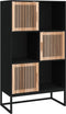 vidaXL - Hoge - kast - 70x35x125 - cm - bewerkt - hout - zwart