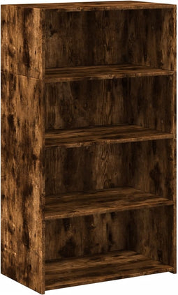vidaXL - Hoge - kast - 70x41x124 - cm - bewerkt - hout - gerookt - eikenkleurig