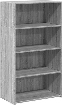 vidaXL - Hoge - kast - 70x41x124 - cm - bewerkt - hout - grijs - sonoma - eikenkleurig