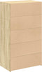 vidaXL - Hoge - kast - 70x41x124 - cm - bewerkt - hout - sonoma - eikenkleurig