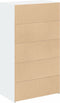 vidaXL - Hoge - kast - 70x41x124 - cm - bewerkt - hout - wit
