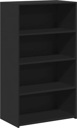 vidaXL - Hoge - kast - 70x41x124 - cm - bewerkt - hout - zwart