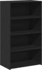 vidaXL - Hoge - kast - 70x41x124 - cm - bewerkt - hout - zwart