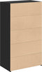 vidaXL - Hoge - kast - 70x41x124 - cm - bewerkt - hout - zwart