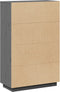 vidaXL - Hoge - kast - 74x35x117 - cm - massief - grenenhout - grijs