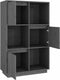 vidaXL - Hoge - kast - 74x35x117 - cm - massief - grenenhout - grijs