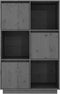 vidaXL - Hoge - kast - 74x35x117 - cm - massief - grenenhout - grijs