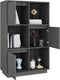 vidaXL - Hoge - kast - 74x35x117 - cm - massief - grenenhout - grijs