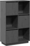 vidaXL - Hoge - kast - 74x35x117 - cm - massief - grenenhout - grijs