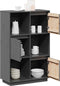 vidaXL - Hoge - kast - 74x35x117 - cm - massief - grenenhout - grijs